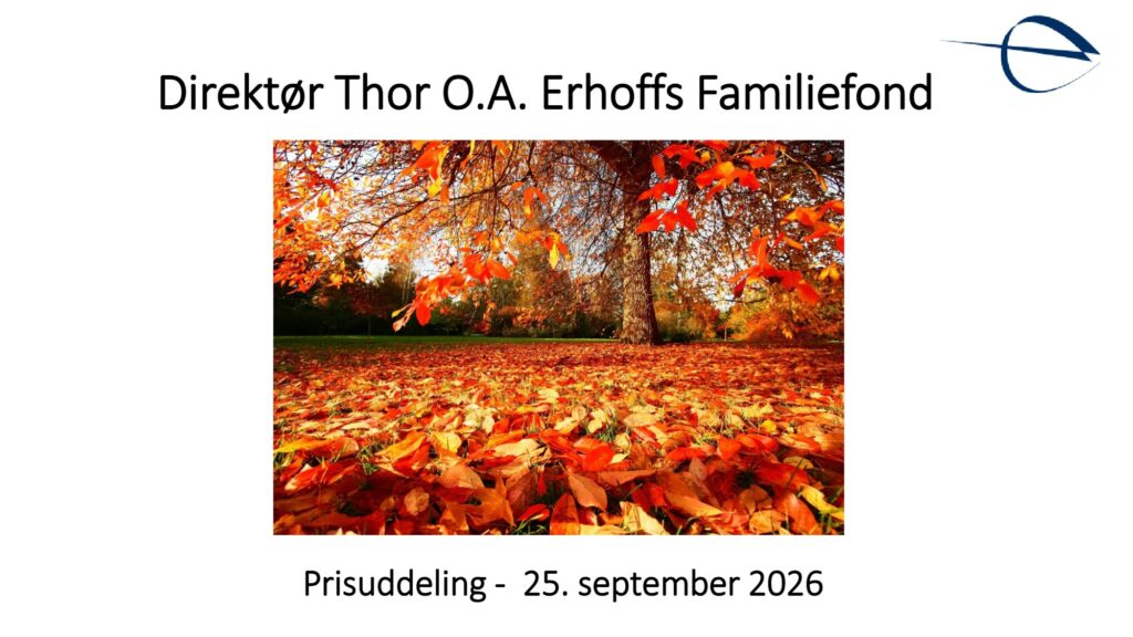 Introduktion til Erhoff Fondens prisoverrækkelse 2026, slide 1